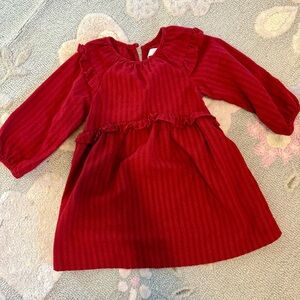 Zara Burgundy Kids Dress with Ruffle Accents
